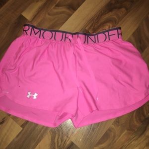 pink under armor athletic shorts